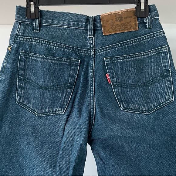 Vintage High-waisted Medium Blue Wash Straight Leg Jeans - Picture 4 of 10